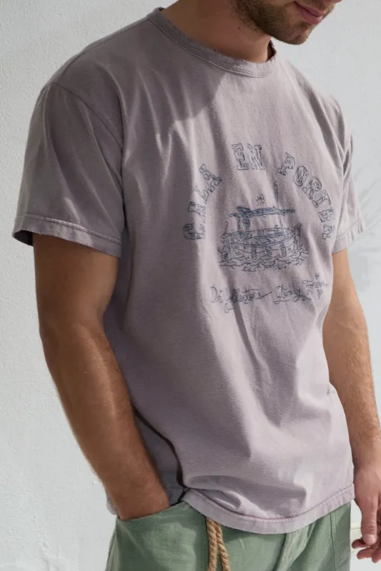 Model T. Recycled Cala N Porter Jersey 100% Cotton Sun Faded Dye Dusty Orchid made by Dr. Collectors
