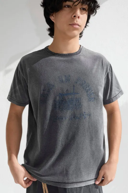 Model T. Recycled Cala N Porter Jersey 100% Cotton Sun Faded Dye Smoke Black made by Dr. Collectors