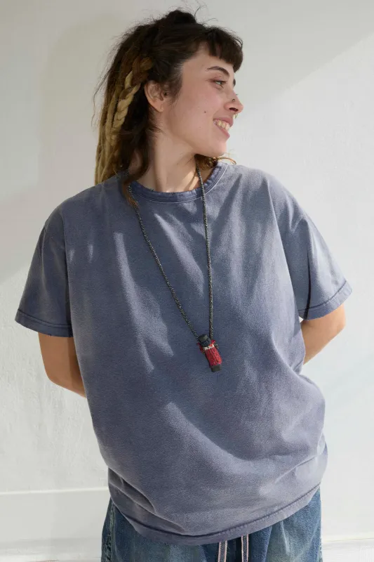 Model T. Recycled Jersey 100% Cotton Sun Faded Dye Navy made by Dr. Collectors