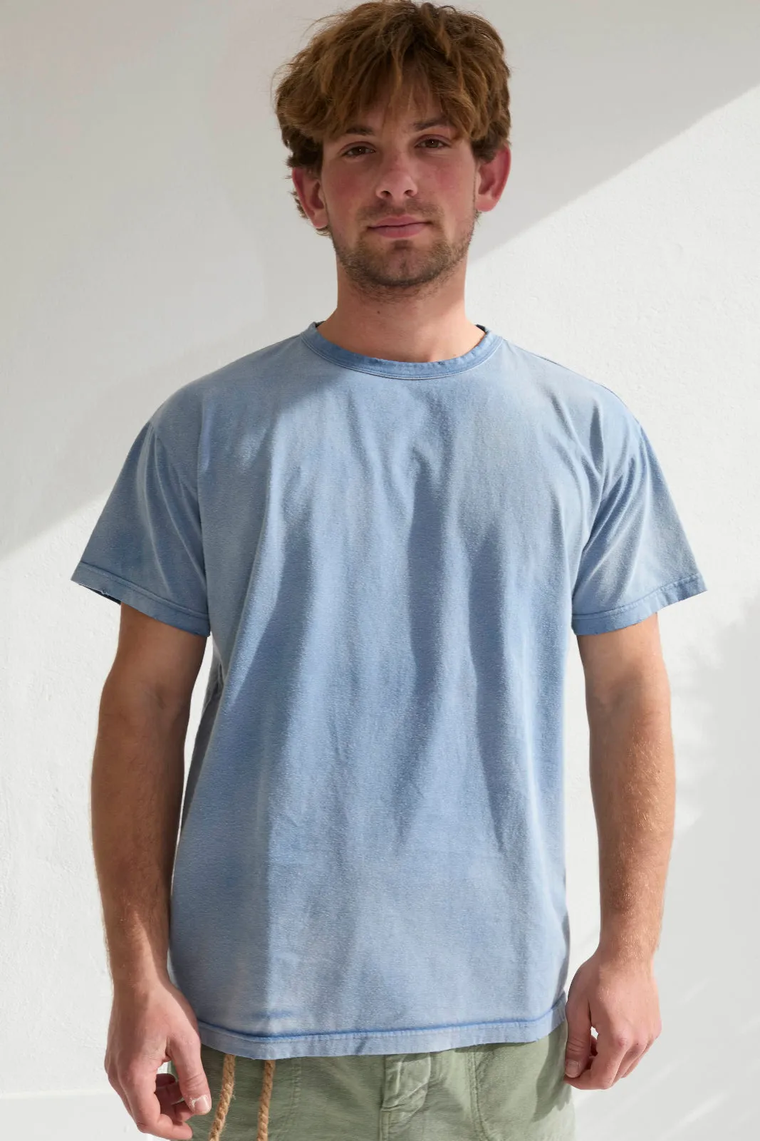 Model T. Recycled Jersey 100% Cotton Sun Faded Dye Bleu de Travail sold by Dr. Collectors