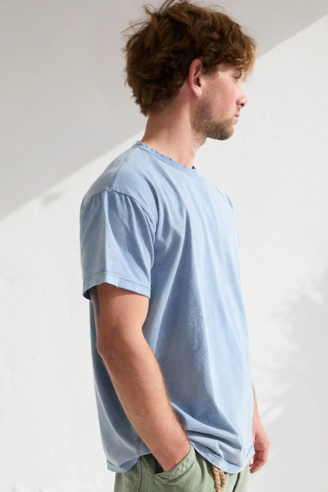 Model T. Recycled Jersey 100% Cotton Sun Faded Dye Bleu de Travail sold by Dr. Collectors product image thumbnail 2