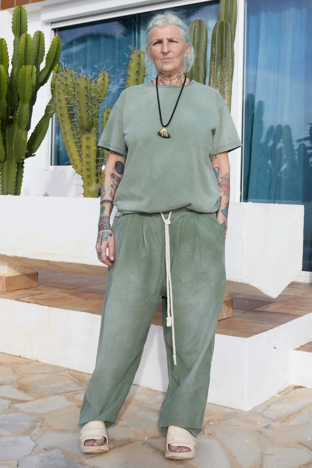 Model T. Recycled Jersey 100% Cotton Sun Faded Dye Army Green sold by Dr. Collectors product image thumbnail 4