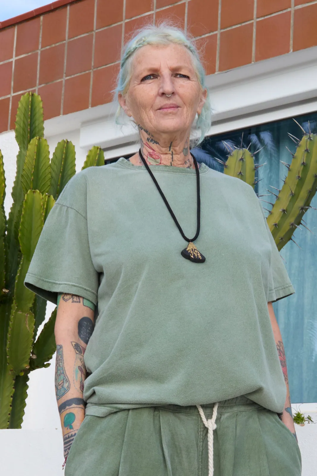 Model T. Recycled Jersey 100% Cotton Sun Faded Dye Army Green sold by Dr. Collectors product image thumbnail 2