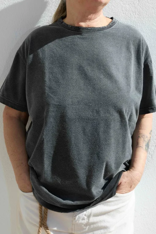 Model T. Recycled Jersey 100% Cotton Sun Faded Dye Smoke Black made by Dr. Collectors