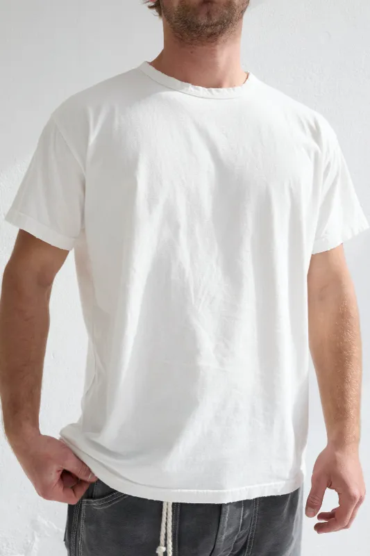 Model T. Recycled Jersey 100% Cotton Sun Faded Dye Off White made by Dr. Collectors