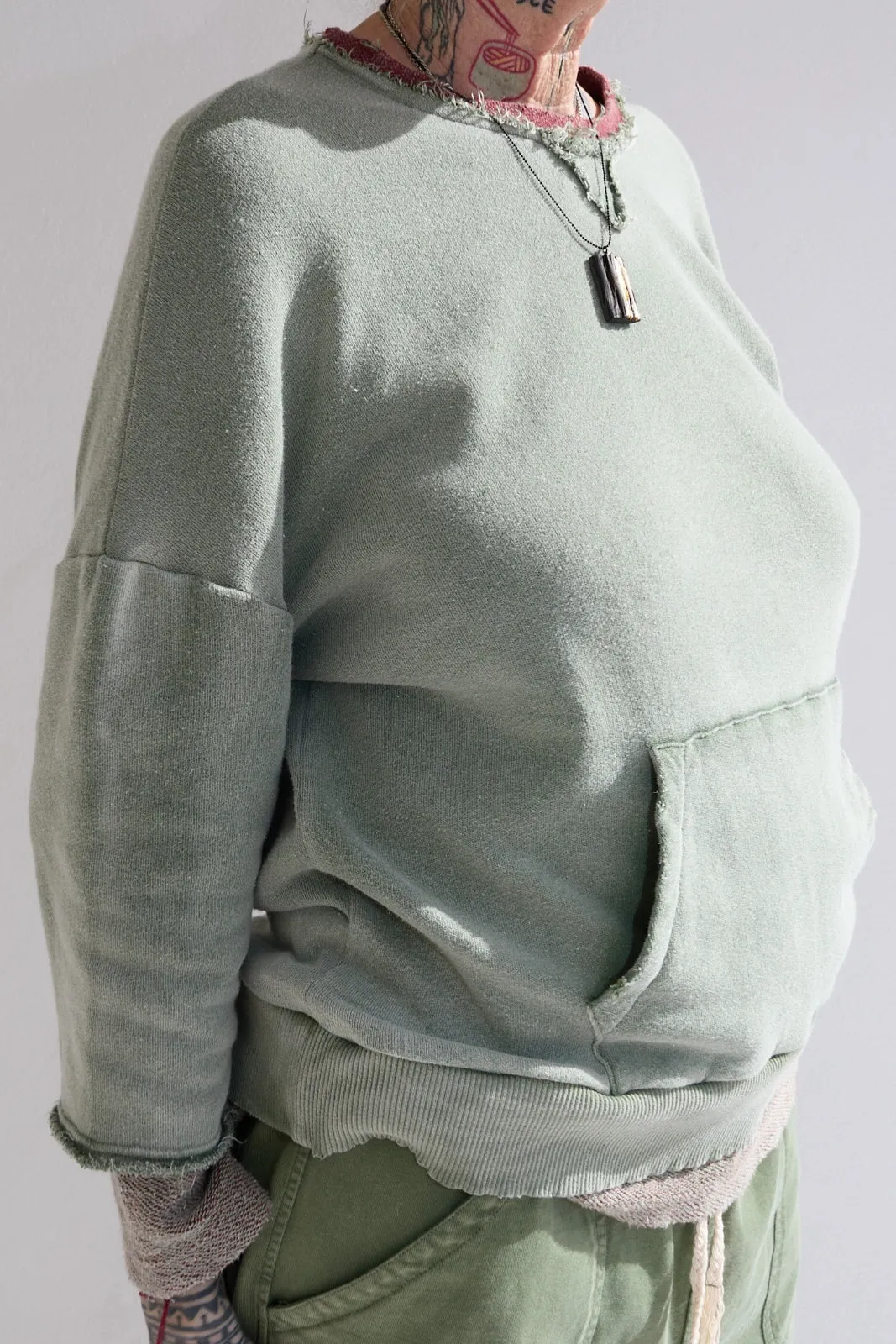 Recycle Sweat 100% Cotton French Terry Sun Faded Dye Army Green sold by Dr. Collectors product image thumbnail 2