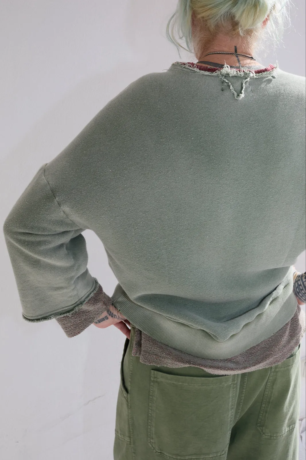 Recycle Sweat 100% Cotton French Terry Sun Faded Dye Army Green sold by Dr. Collectors product image thumbnail 5