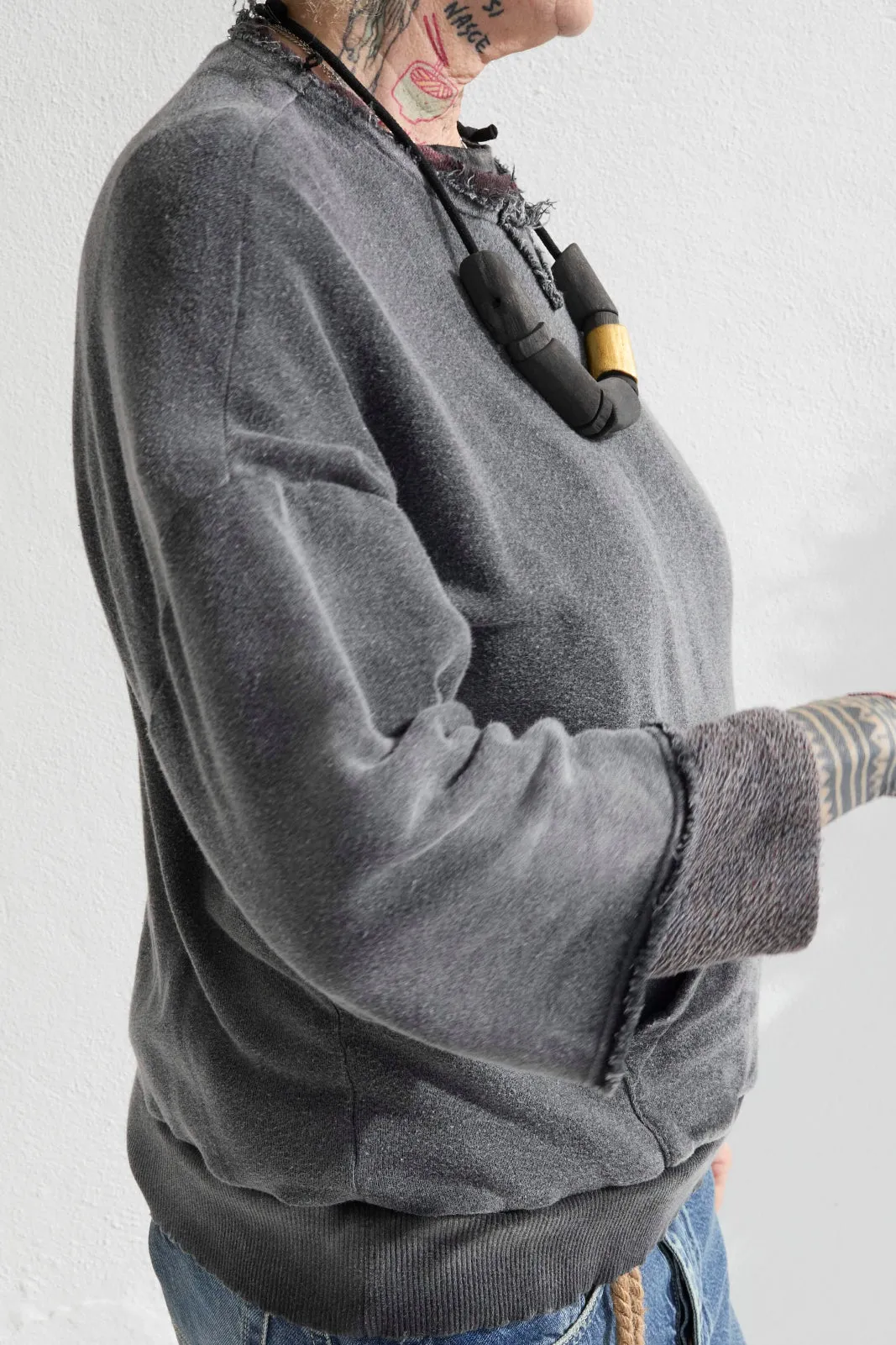 Recycle Sweat 100% Cotton French Terry Sun Faded Dye Smoke Black sold by Dr. Collectors product image thumbnail 3