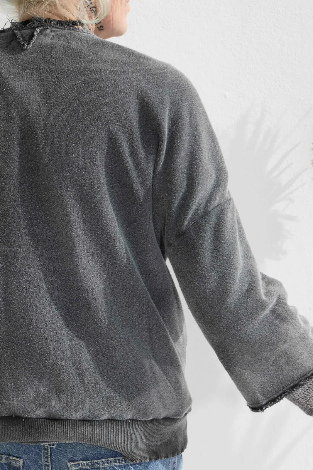 Recycle Sweat 100% Cotton French Terry Sun Faded Dye Smoke Black sold by Dr. Collectors product image thumbnail 4