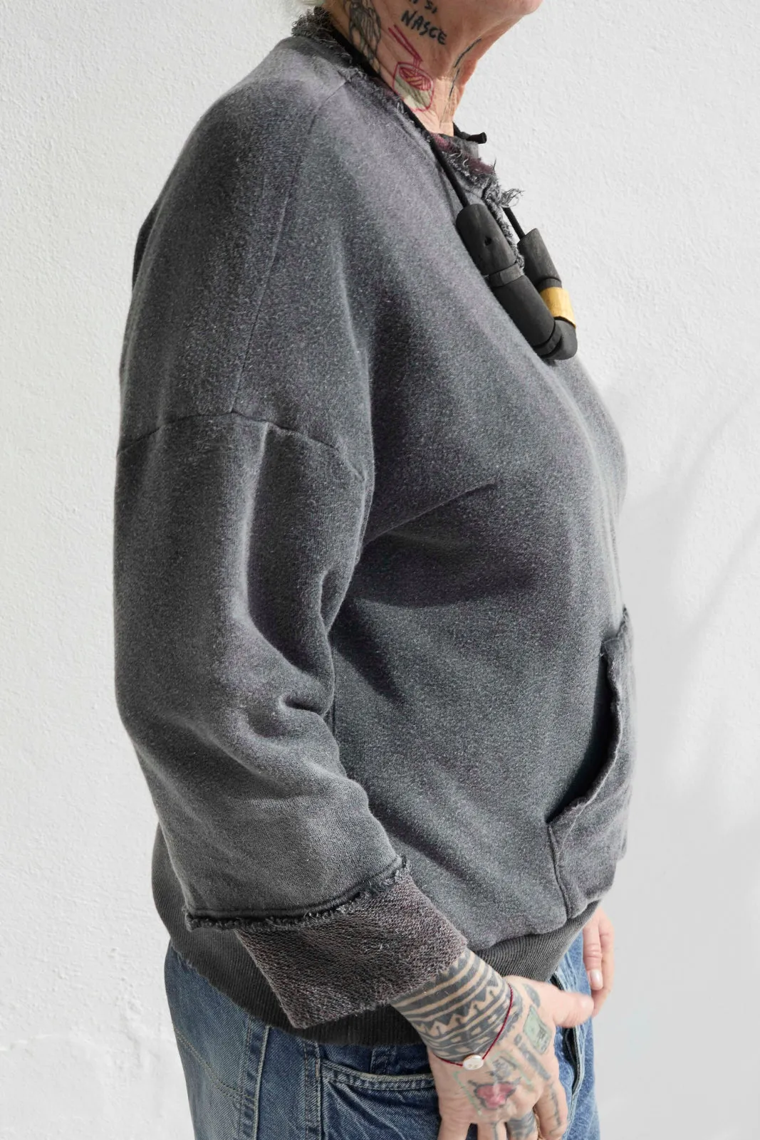 Recycle Sweat 100% Cotton French Terry Sun Faded Dye Smoke Black sold by Dr. Collectors product image thumbnail 2