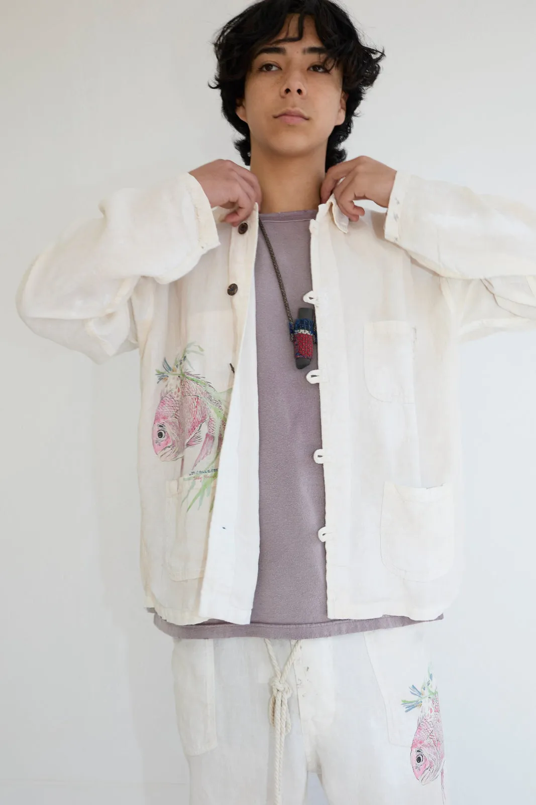 New Saigon Koi Fish 8oz 100% Hemp Sun Faded - Paint Dye Off White sold by Dr. Collectors product image thumbnail 2