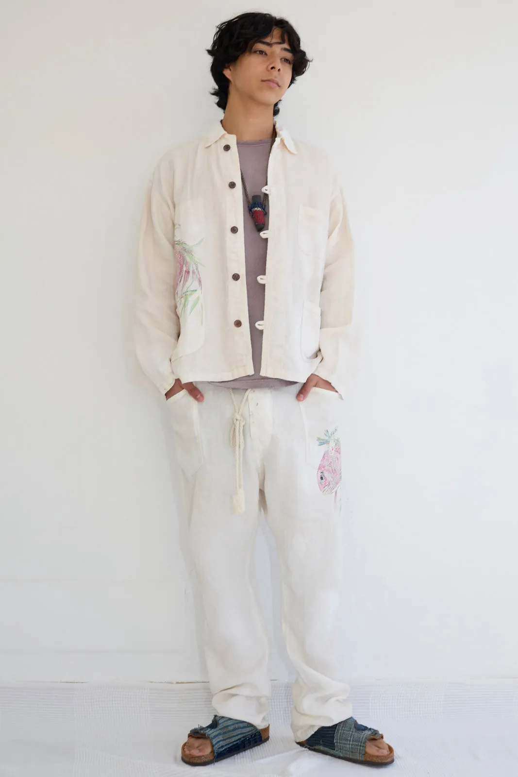 New Saigon Koi Fish 8oz 100% Hemp Sun Faded - Paint Dye Off White sold by Dr. Collectors product image thumbnail 4