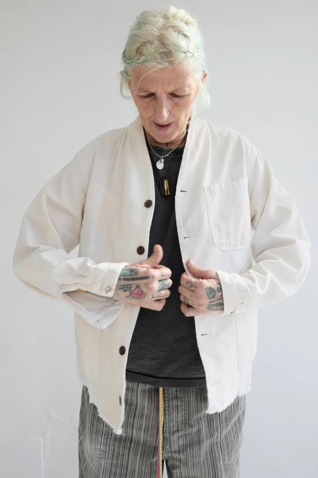 Okinawa 9oz Linen & Organic Cotton Sun Faded - Paint Dye Off White sold by Dr. Collectors product image thumbnail 3