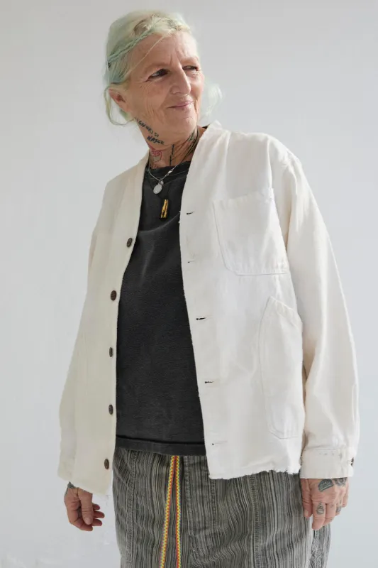 Okinawa 9oz Linen & Organic Cotton Sun Faded - Paint Dye Off White made by Dr. Collectors