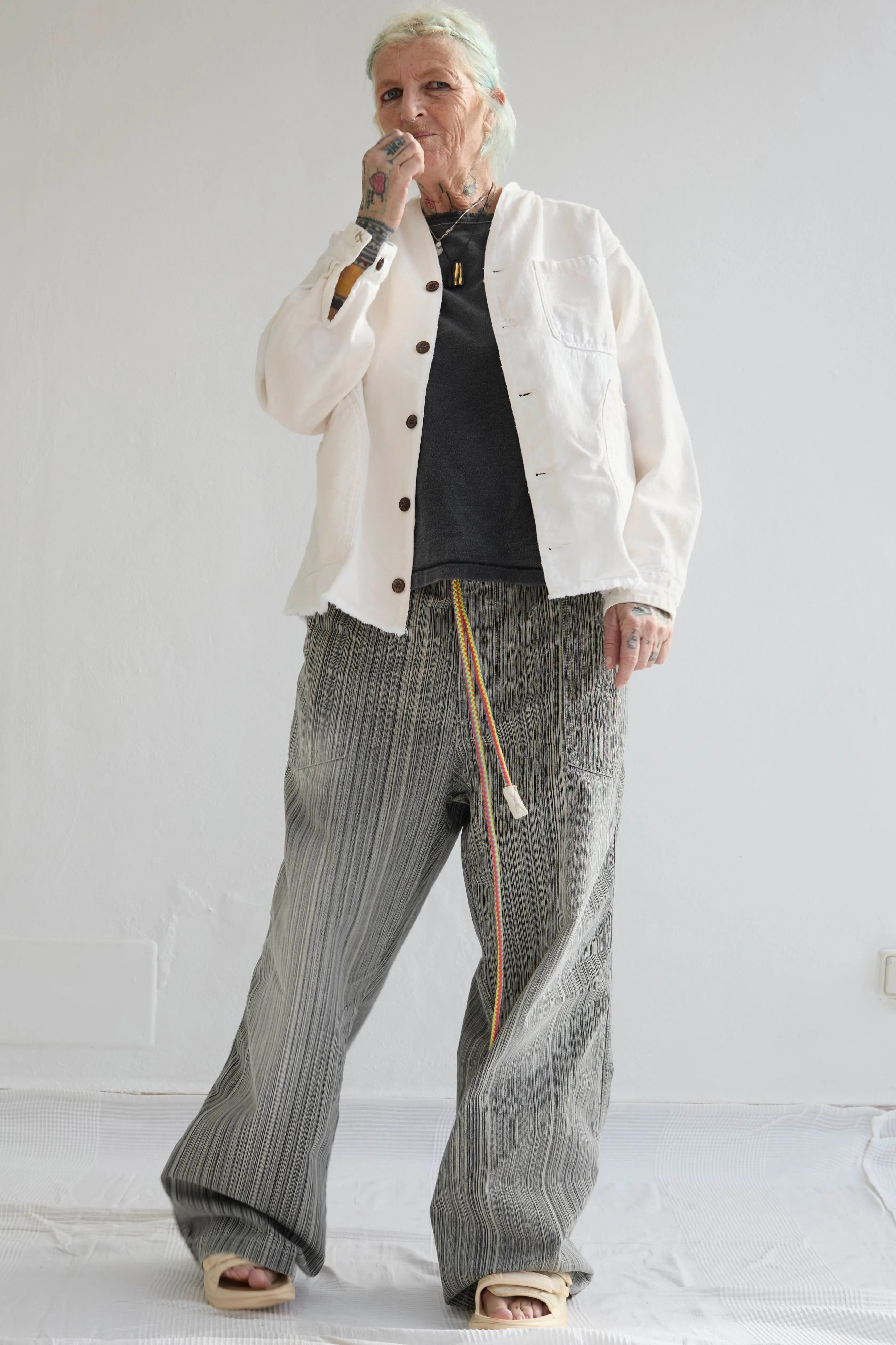 Okinawa 9oz Linen & Organic Cotton Sun Faded - Paint Dye Off White sold by Dr. Collectors product image thumbnail 5