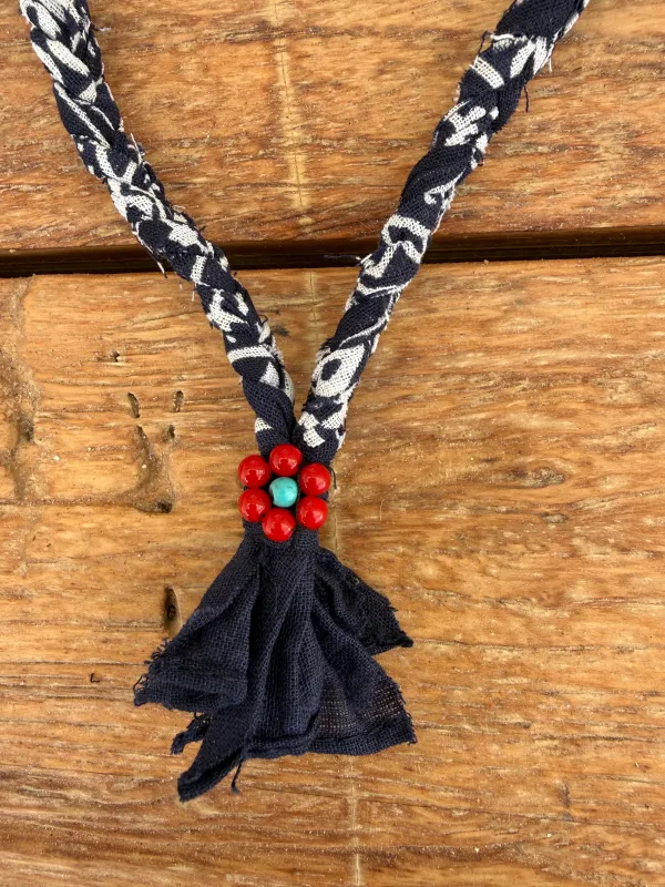 bandana necklace navy made by Dr. Collectors