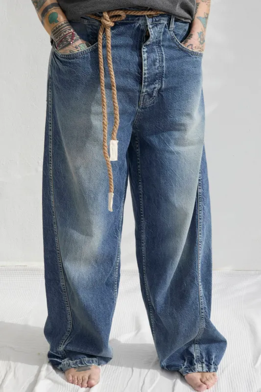 P84 Dungaree 9oz Denim Recycled Cotton Sun Faded Wash made by Dr. Collectors