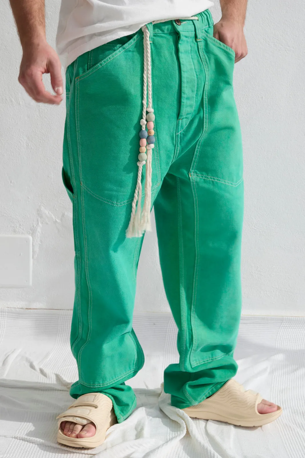 P71 Carpenter 9oz Linen/Organic Cotton Sun Faded Dye Ivy Green sold by Dr. Collectors product image thumbnail 2