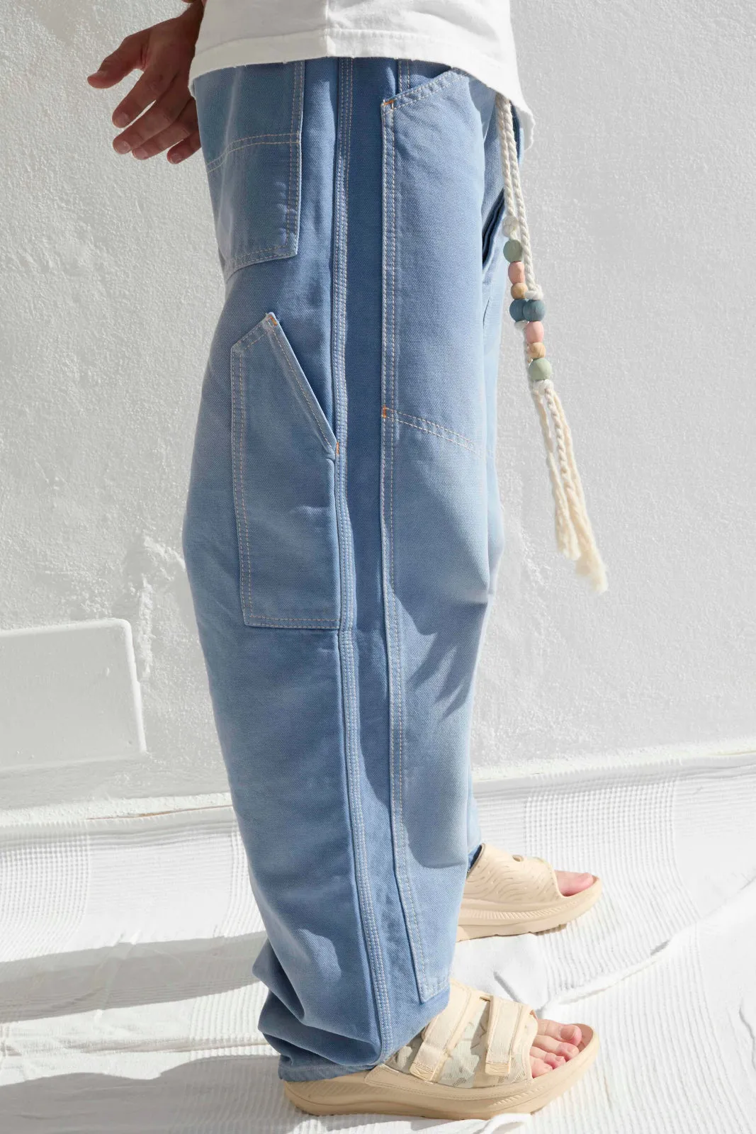 P71 Carpenter 9oz Linen/Organic Cotton Sun Faded Dye Bleu de Travail sold by Dr. Collectors