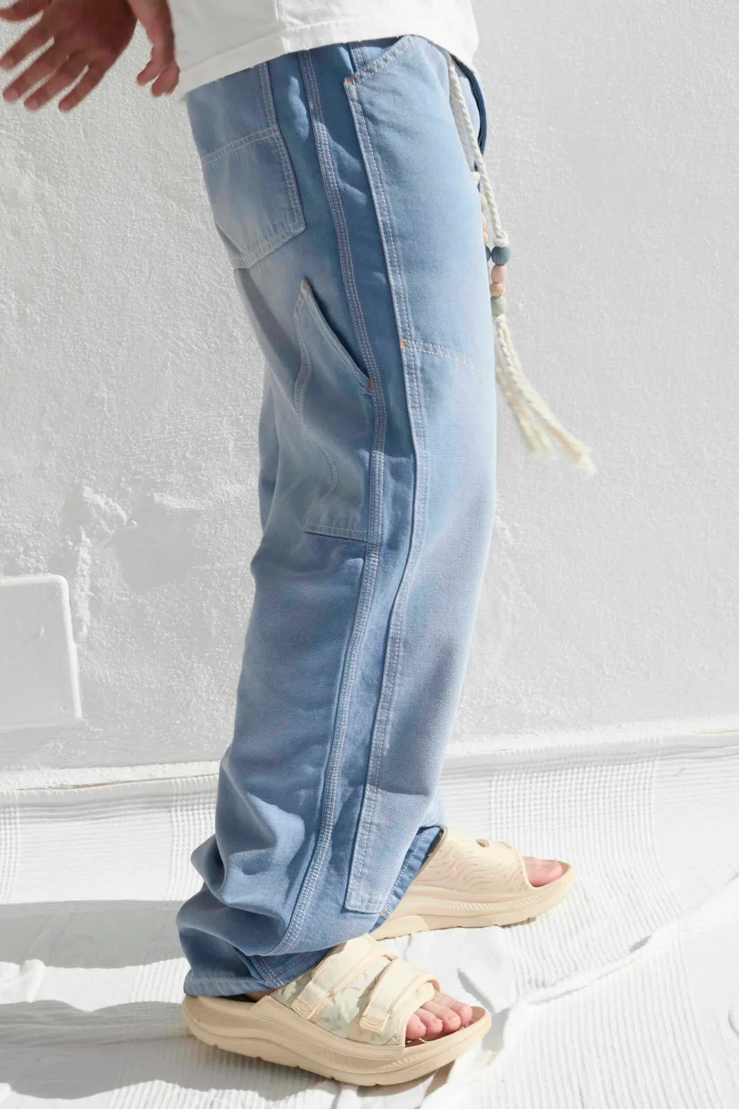 P71 Carpenter 9oz Linen/Organic Cotton Sun Faded Dye Bleu de Travail sold by Dr. Collectors product image thumbnail 3