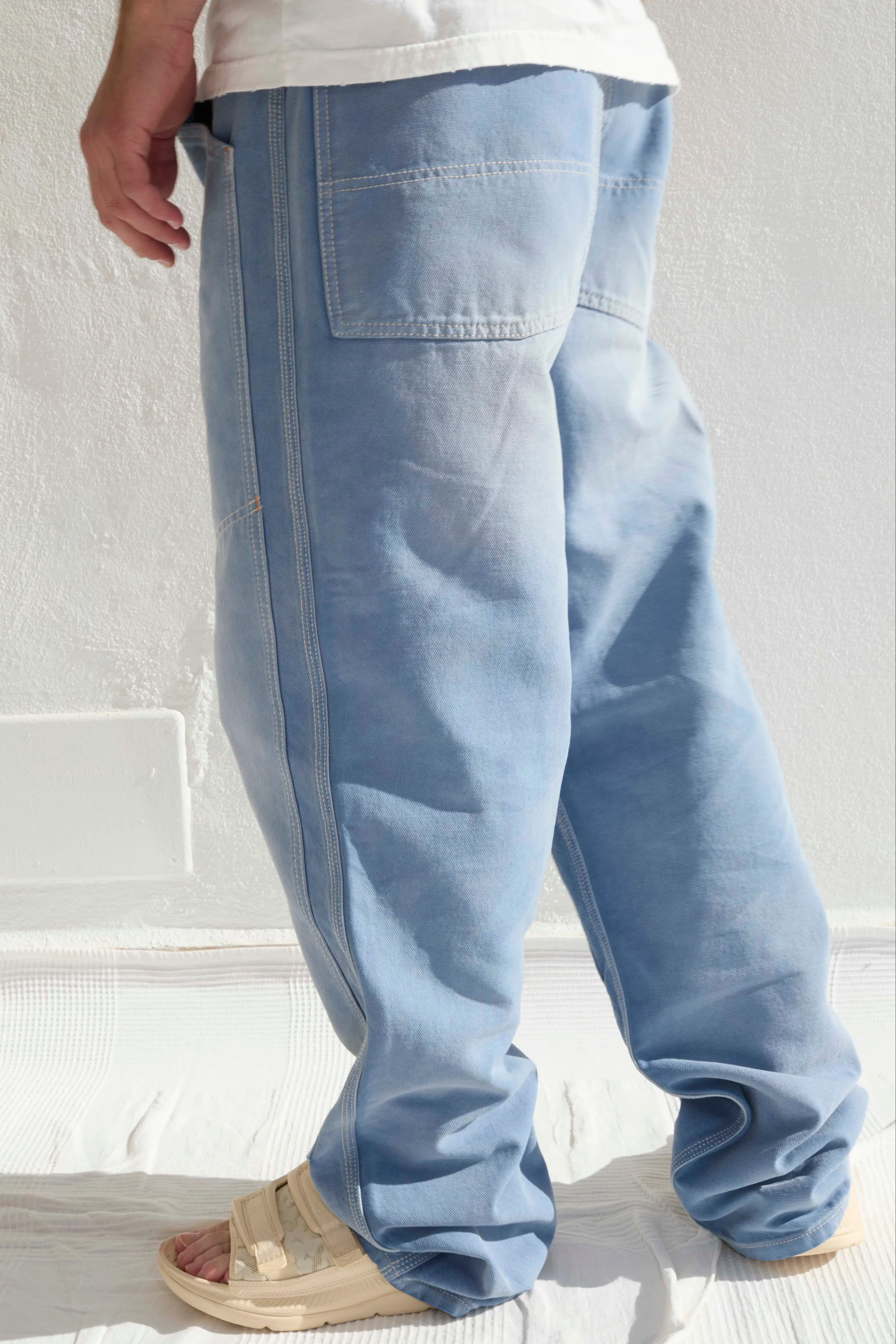 P71 Carpenter 9oz Linen/Organic Cotton Sun Faded Dye Bleu de Travail sold by Dr. Collectors product image thumbnail 5