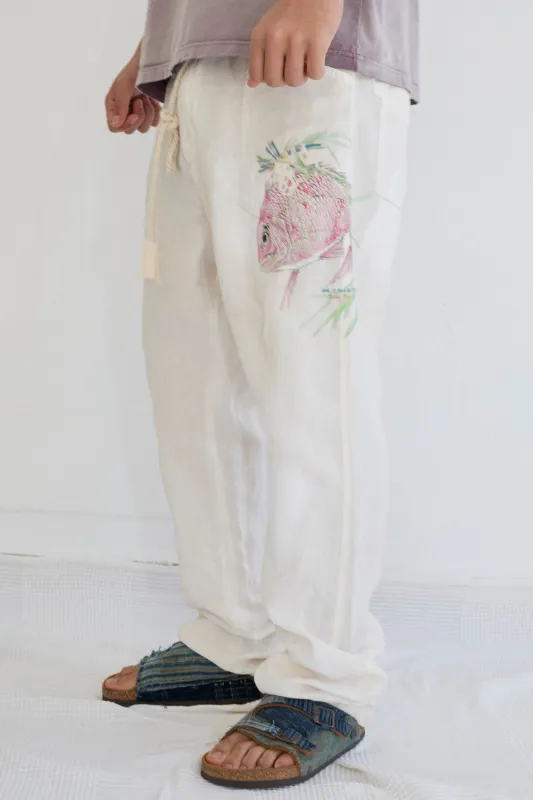 P38 Koi Fish 8oz 100% Hemp Sun Faded-Paint Dye Off White made by Dr. Collectors