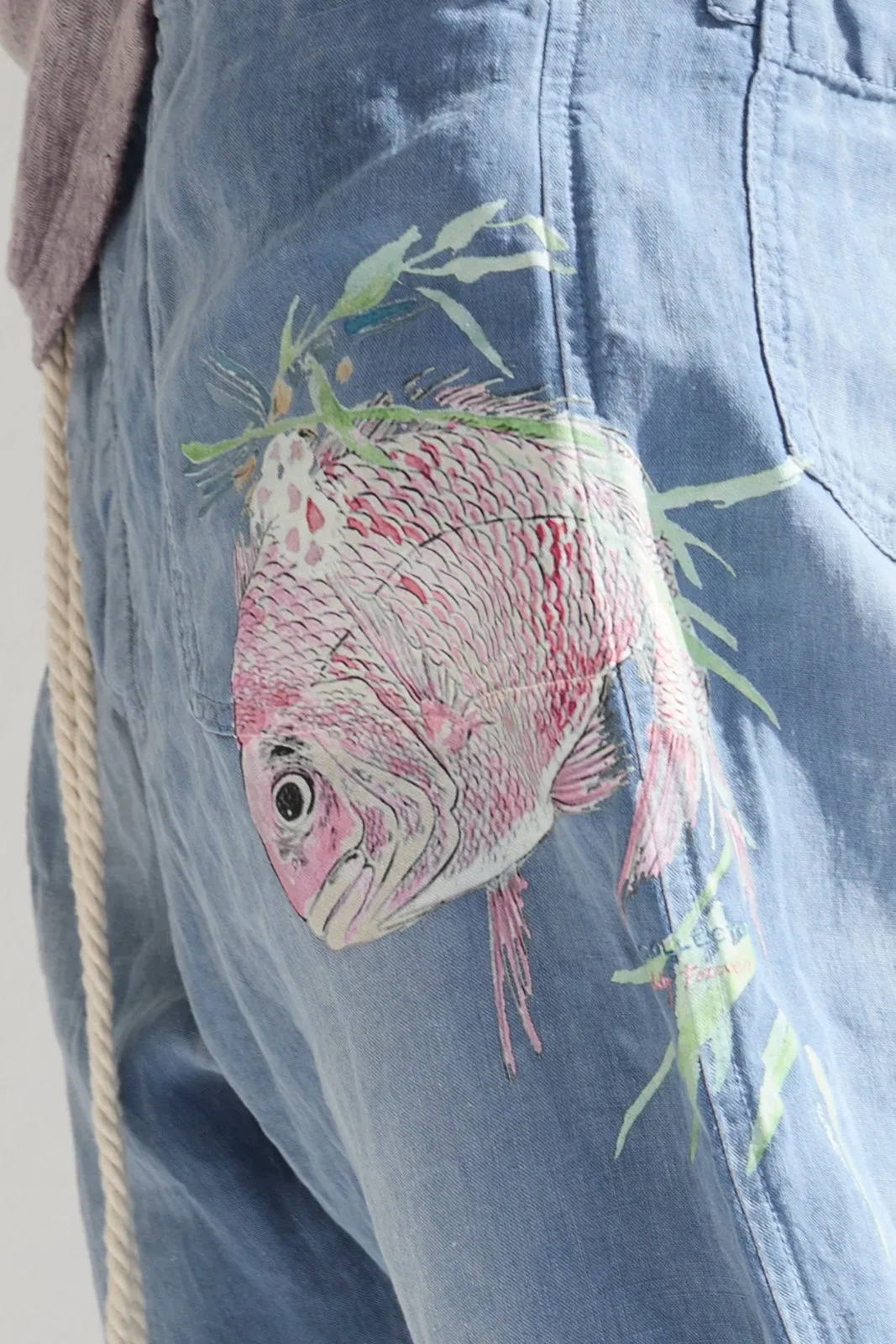 P38 Koi Fish 8oz 100% Hemp Sun Faded Dye Bleu de Travail sold by Dr. Collectors product image thumbnail 2