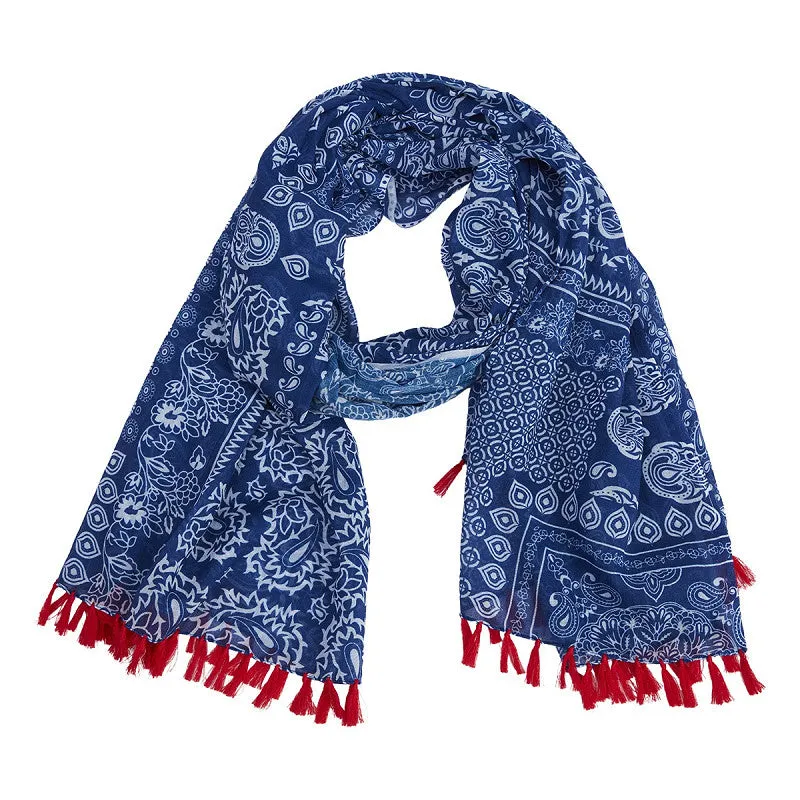scarf Ruth blue/ red made by Dr. Collectors