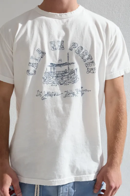 Model T. Recycled Cala N Porter Jersey 100% Cotton Sun Faded Dye Off White made by Dr. Collectors