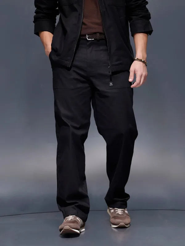 Casual Loose Fit Trouser  | Black sold by Wrogn