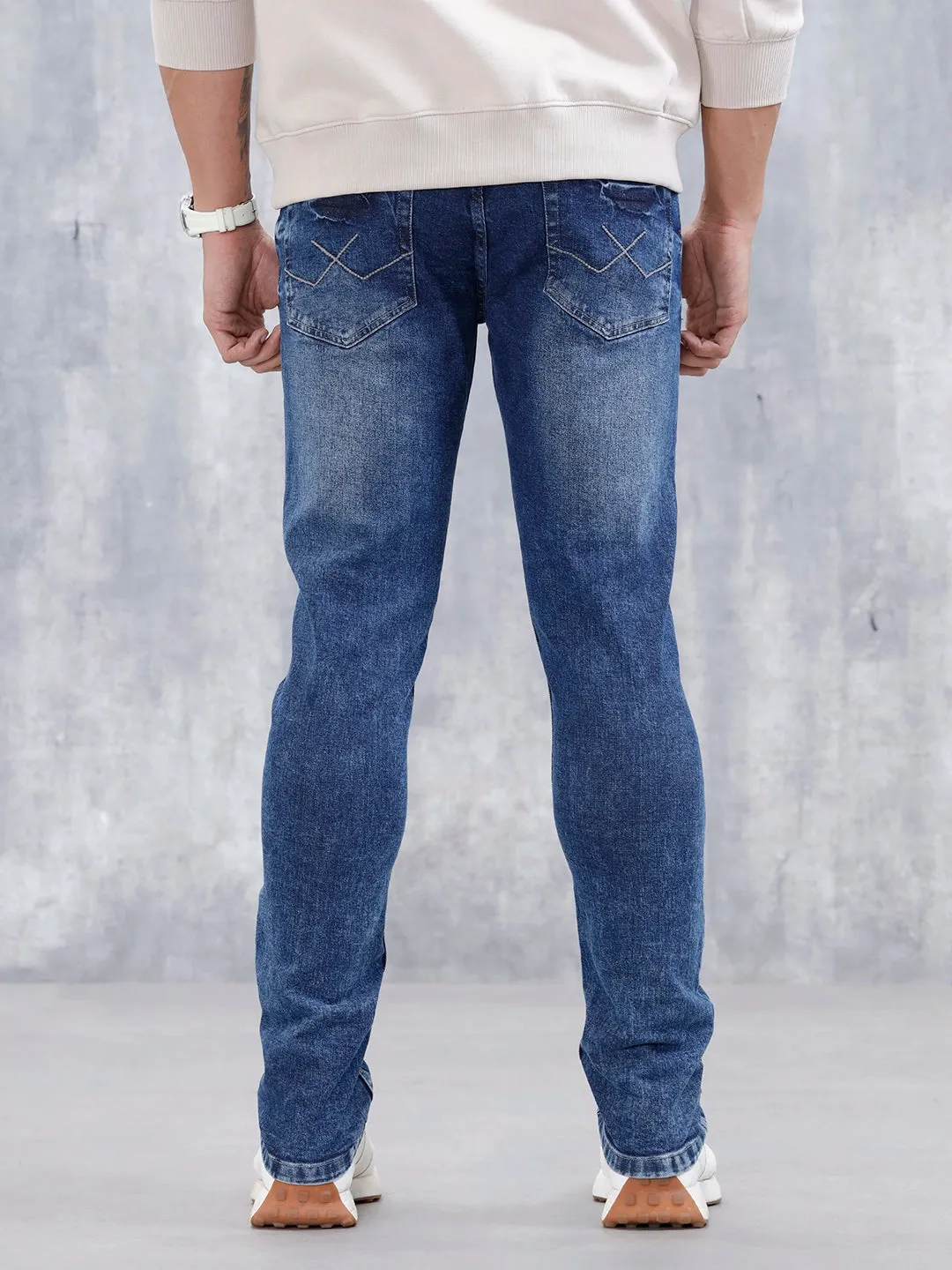 Men's Casual Slim Fit Jeans | Dark Blue sold by Wrogn product image thumbnail 3