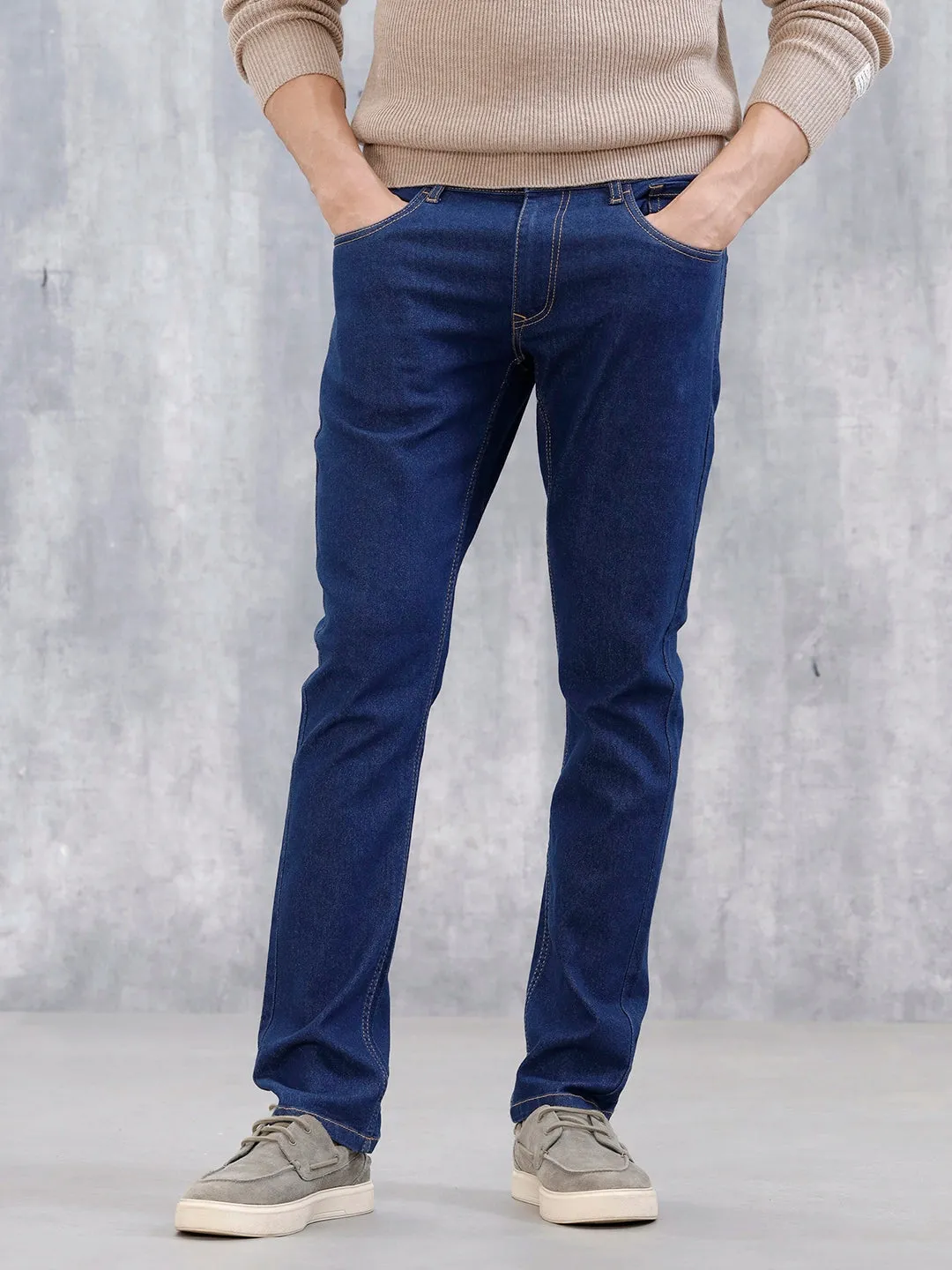 Men's Casual Slim Fit Jeans | Blue sold by Wrogn