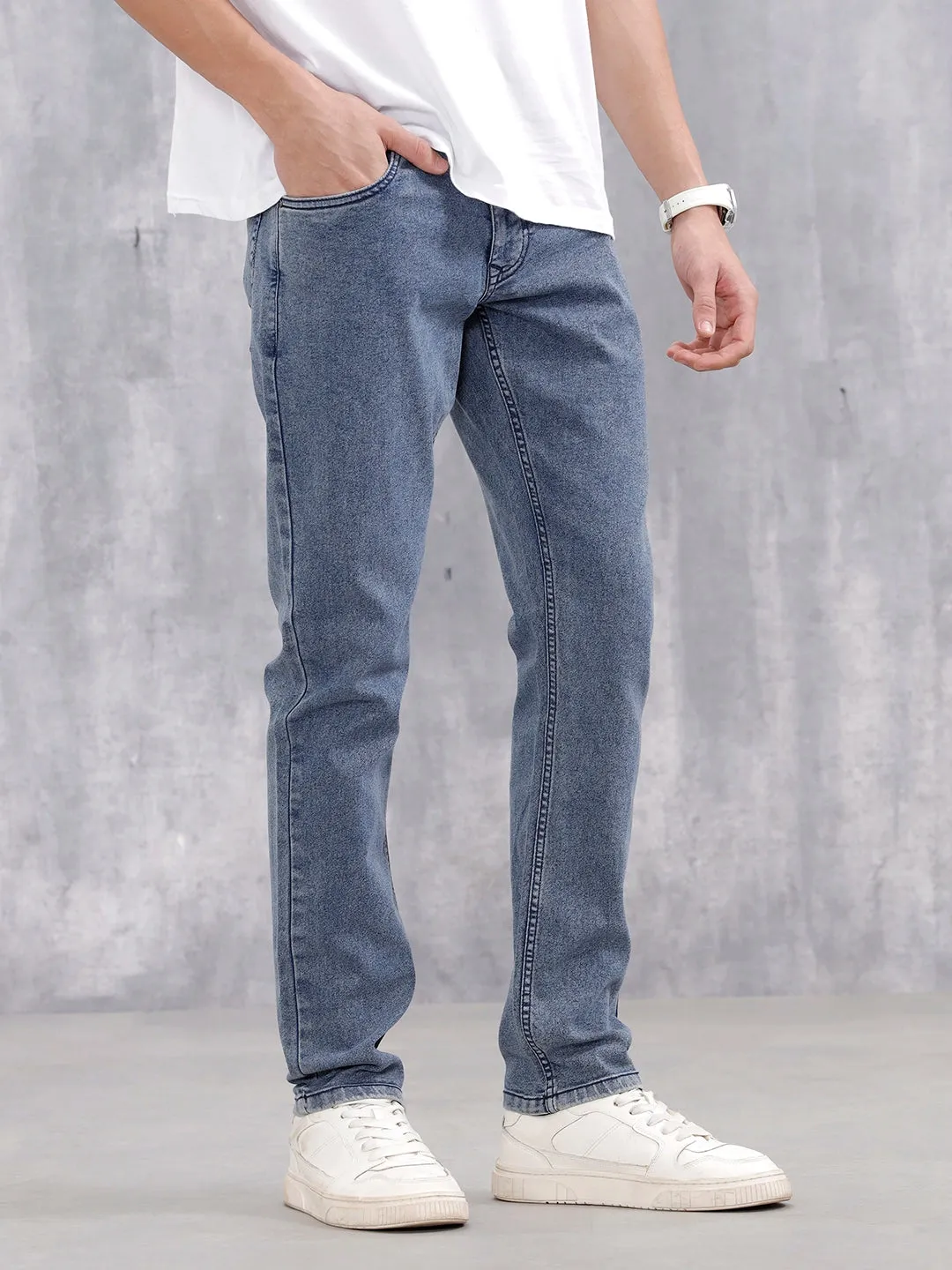 Men's Casual Slim Fit Jeans | Med Stone sold by Wrogn product image thumbnail 4