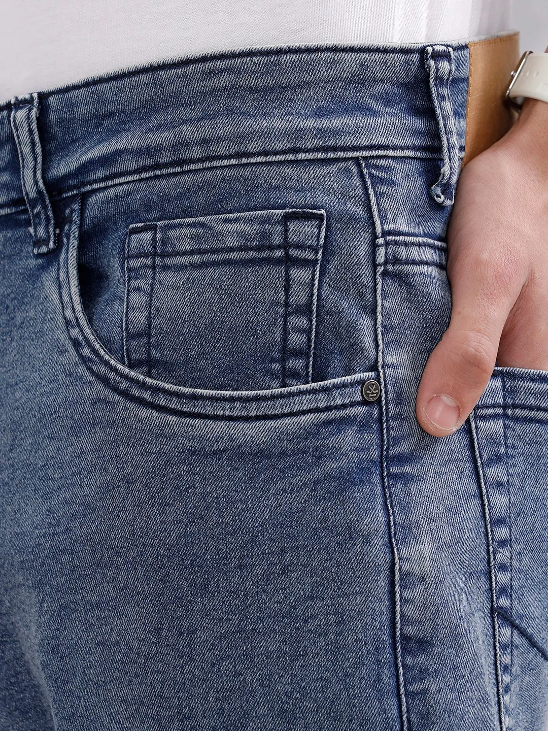 Men's Casual Slim Fit Jeans | Med Stone sold by Wrogn product image thumbnail 5
