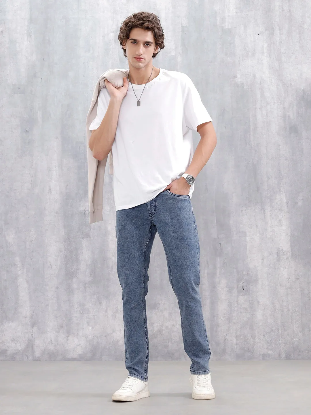 Men's Casual Slim Fit Jeans | Med Stone sold by Wrogn product image thumbnail 2