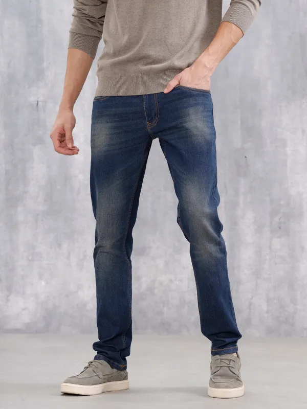 Men's Casual Slim Fit Jeans | Dark Stone sold by Wrogn