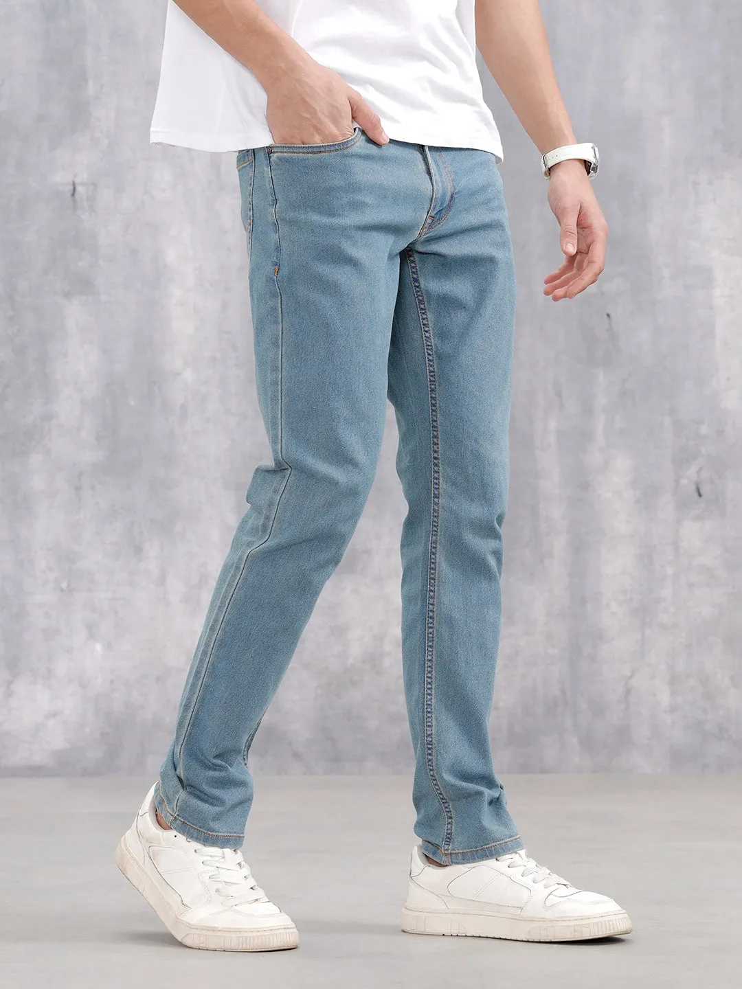 Men's Casual Slim Fit Jeans | Med Stone sold by Wrogn product image thumbnail 4