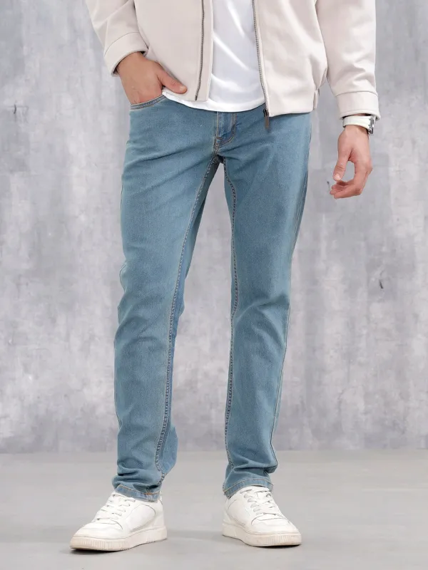 Men's Casual Slim Fit Jeans | Med Stone made by Wrogn