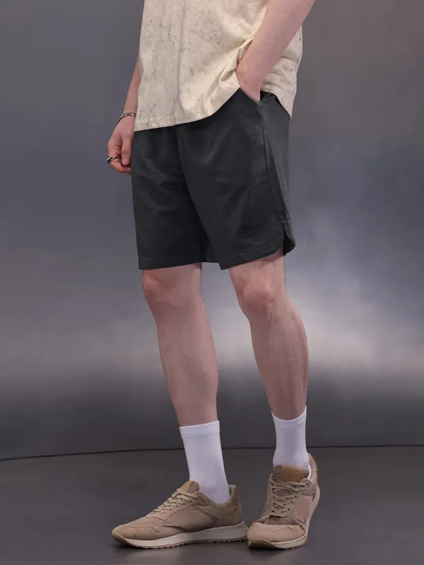 Solid Loose Fit Shorts | Dark Grey sold by Wrogn