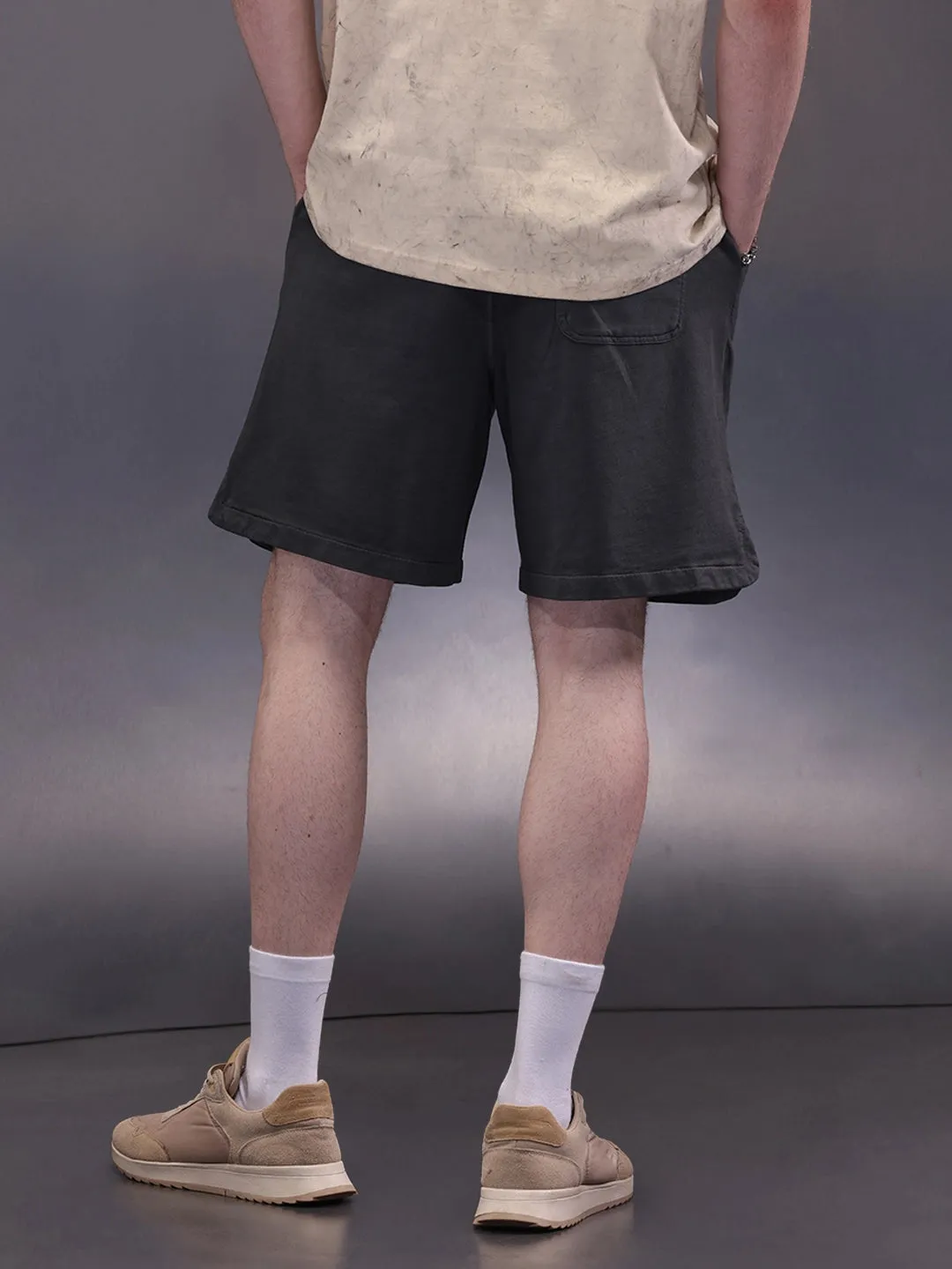Solid Loose Fit Shorts | Dark Grey sold by Wrogn product image thumbnail 3