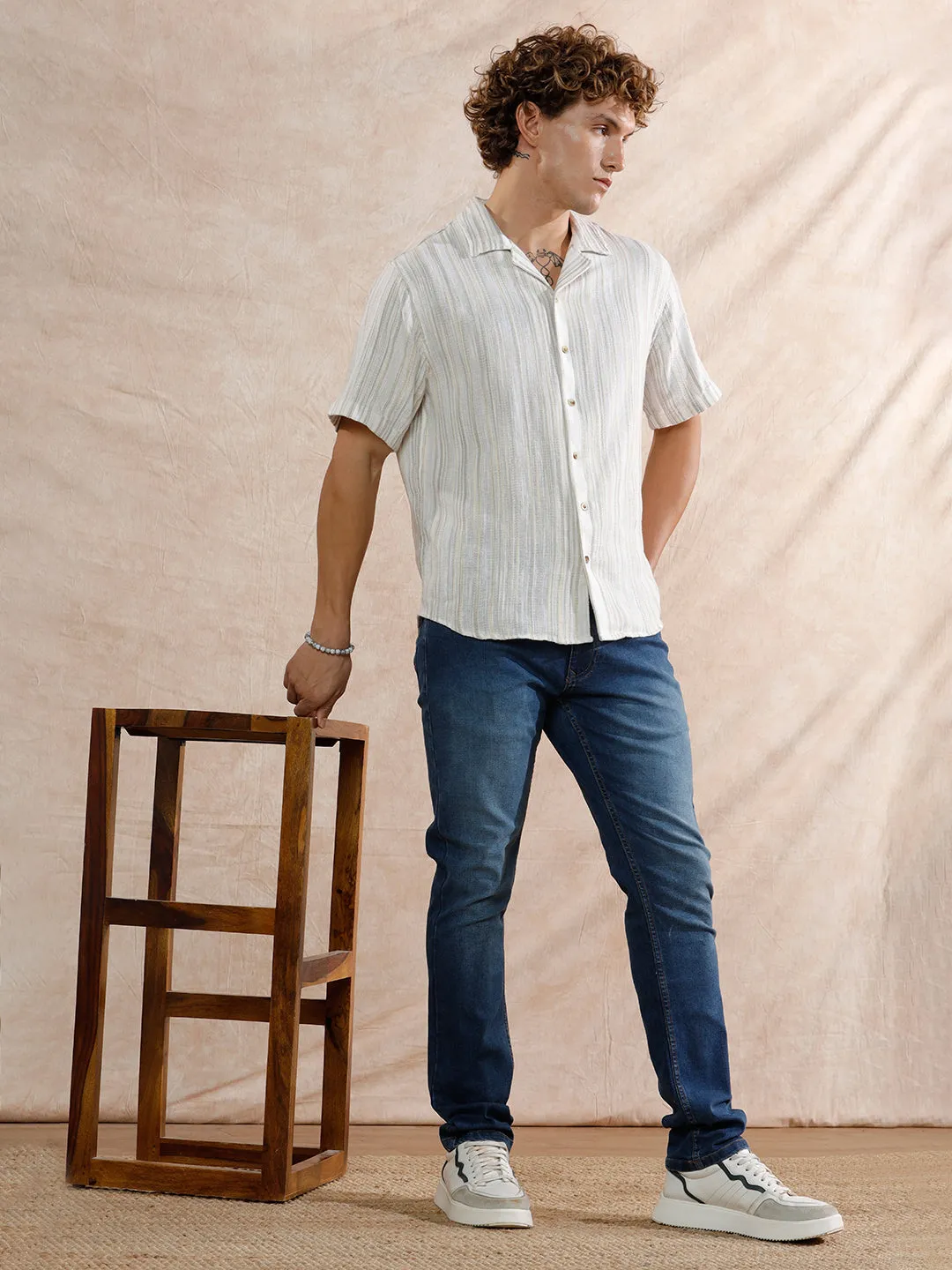 Casual Heavy Fade Slim Fit Jeans | Blue sold by Wrogn product image thumbnail 2