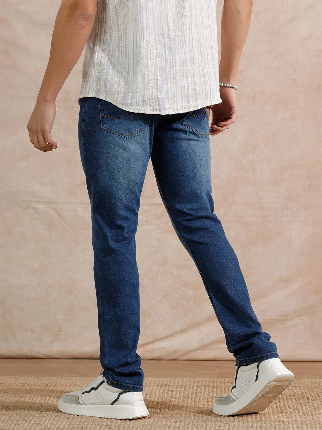 Casual Heavy Fade Slim Fit Jeans | Blue sold by Wrogn product image thumbnail 3