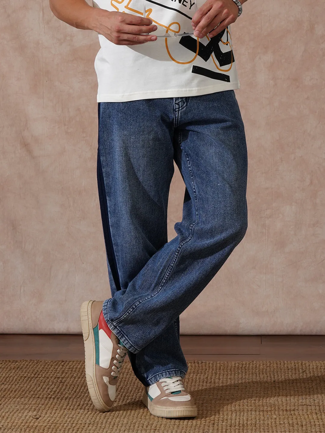 Casual Loose Fit Jeans | Dark Blue sold by Wrogn