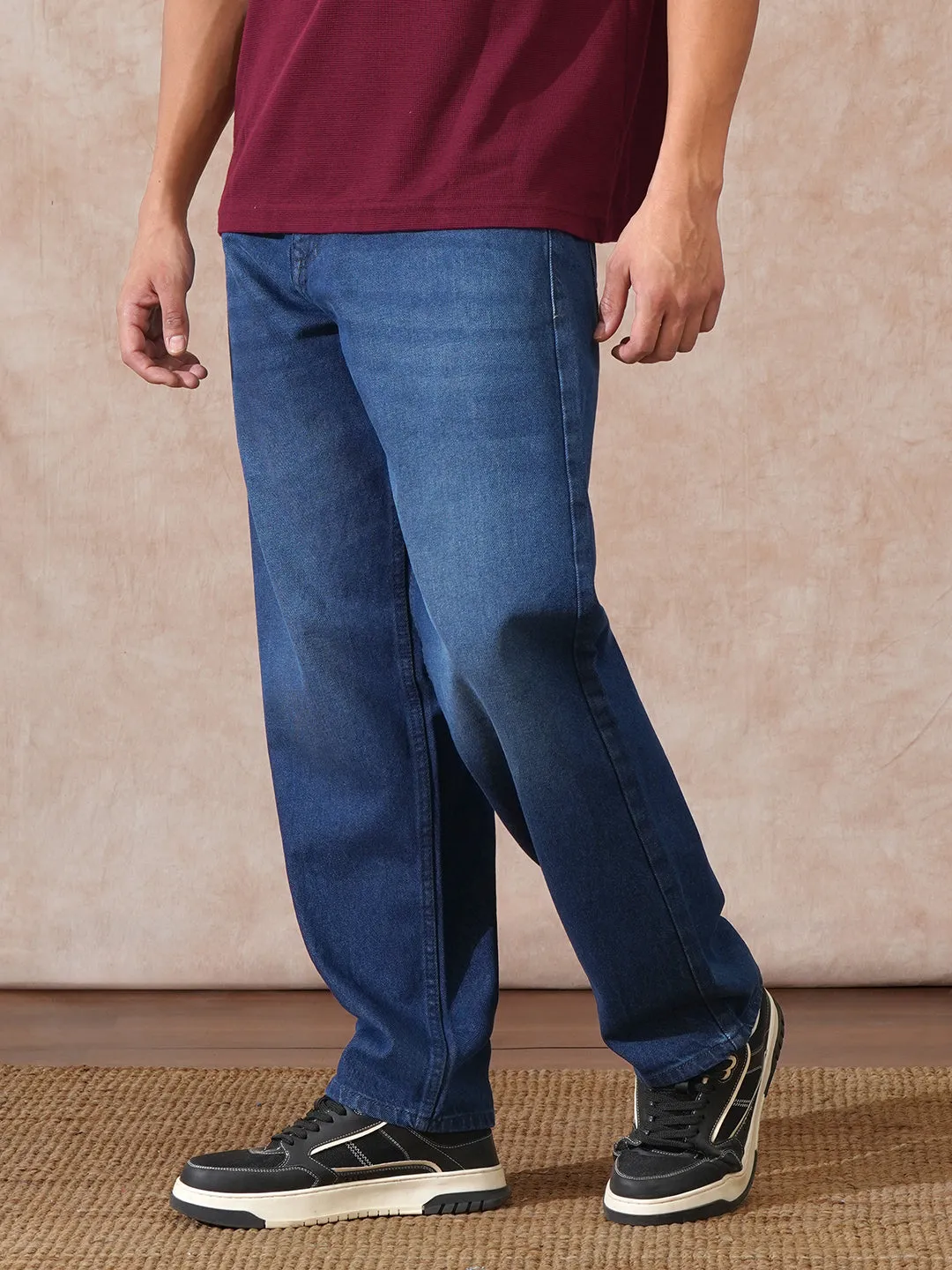 Heavy Fade Loose Fit Jeans | Dark Blue sold by Wrogn product image thumbnail 4