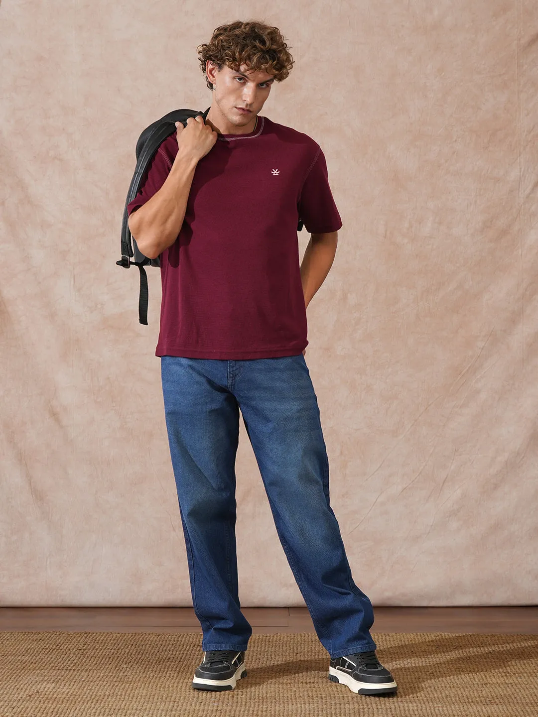 Heavy Fade Loose Fit Jeans | Dark Blue sold by Wrogn product image thumbnail 2