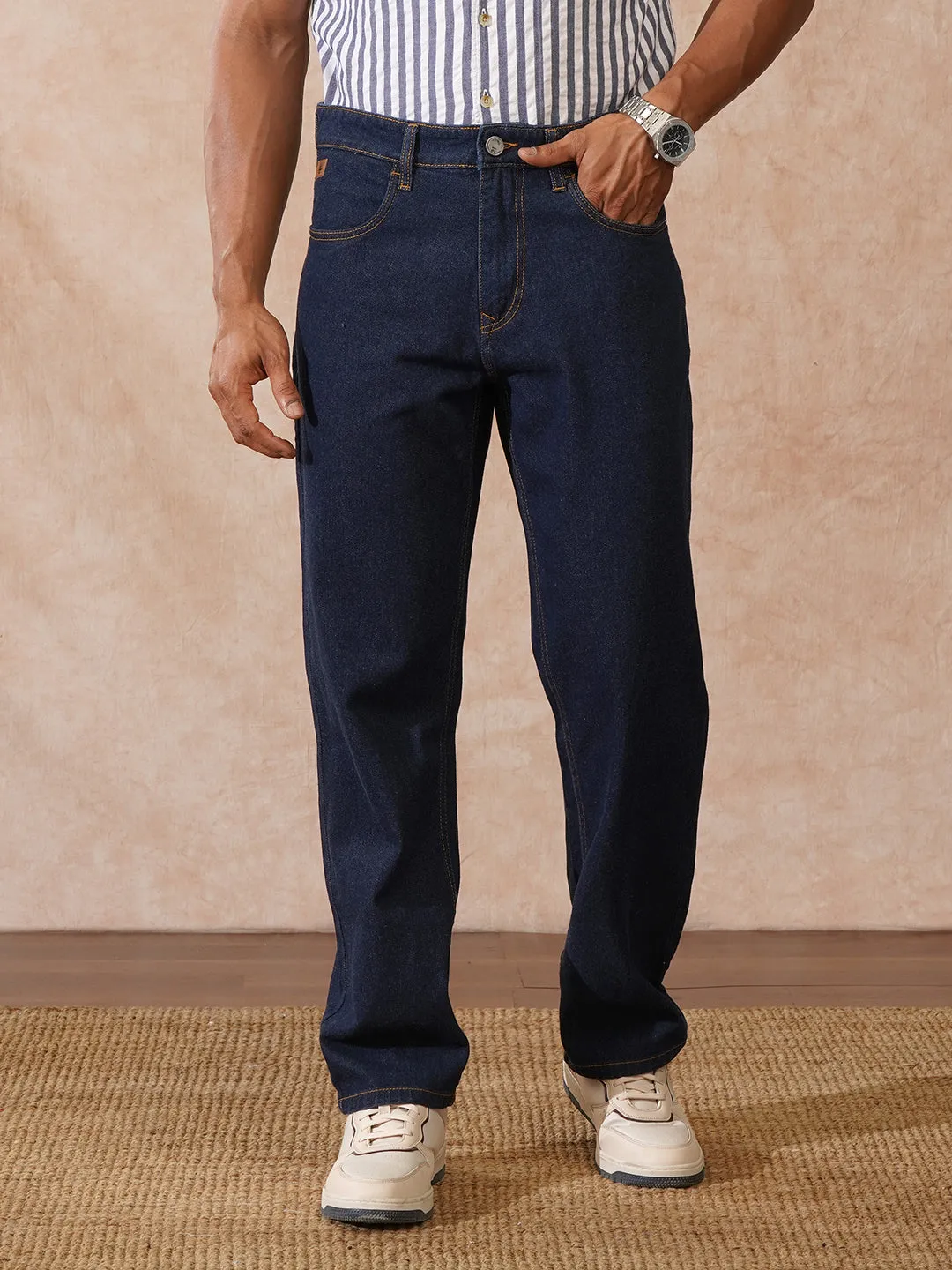 Casual Anti Fit Jeans | Dark Blue sold by Wrogn product image thumbnail 5