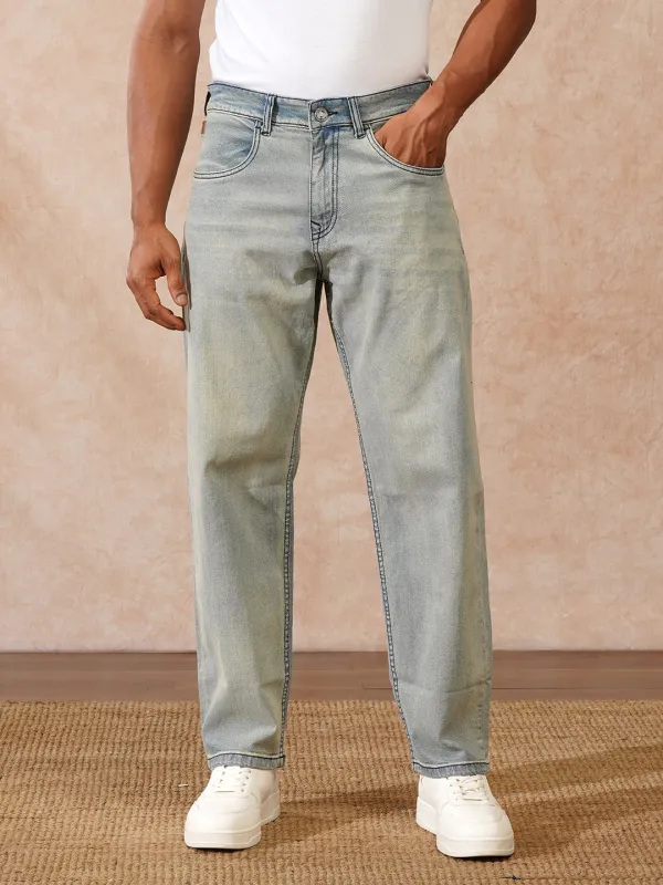 Faded Loose Fit Jeans | Light Blue sold by Wrogn