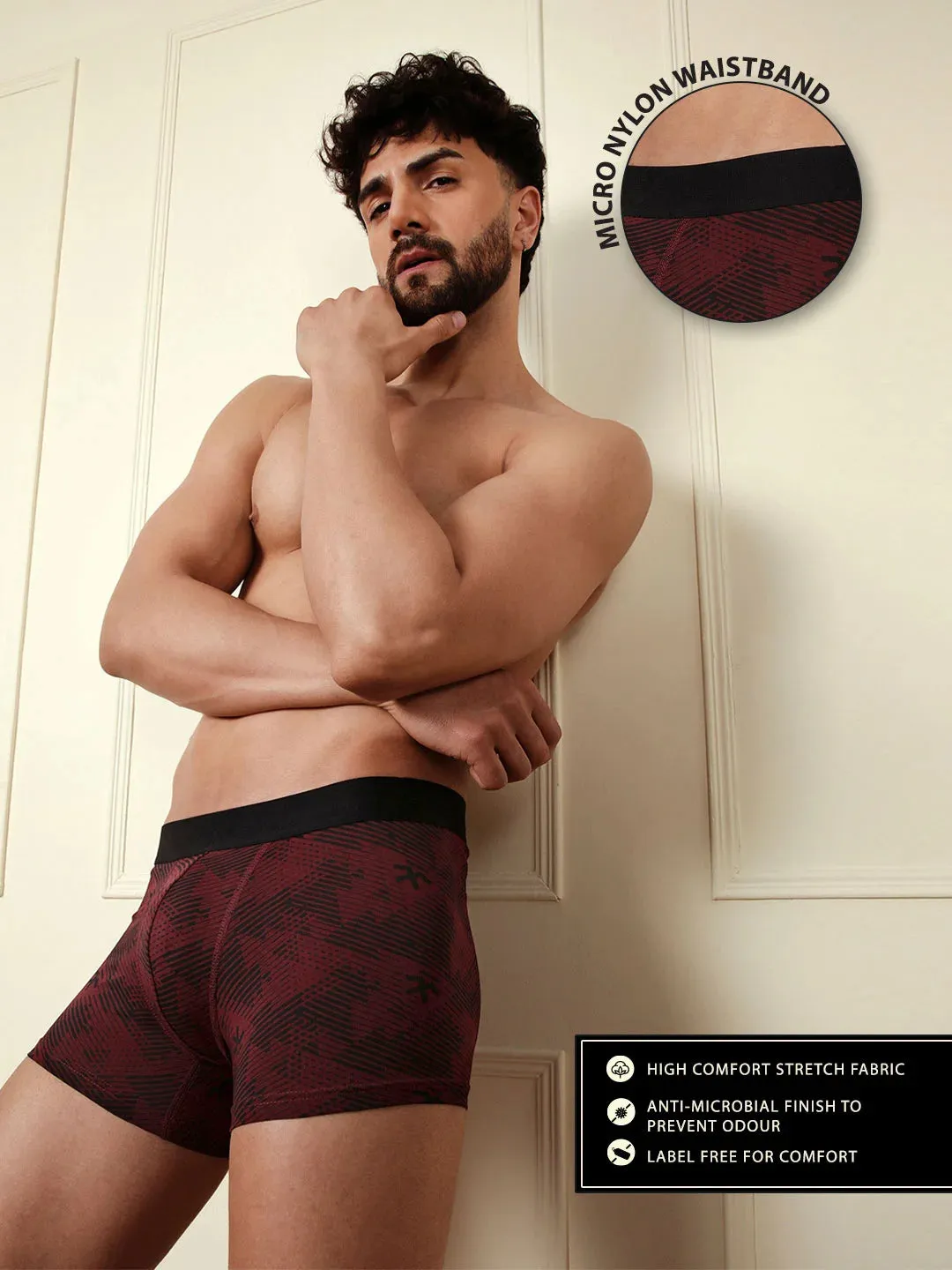 Printed Maroon 1-Pack Trunk sold by Wrogn product image thumbnail 2