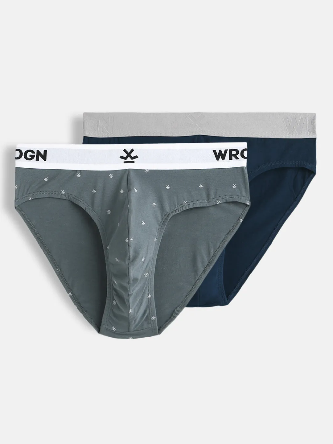 Pure Cotton Solid & Print Pack of 2 Briefs sold by Wrogn