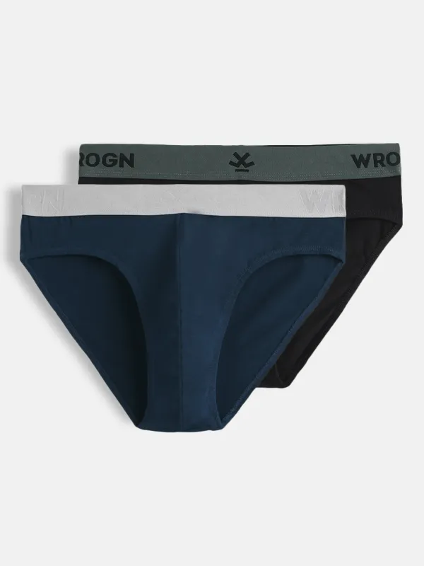 Cotton Spandex Solid 2-Pack Briefs sold by Wrogn